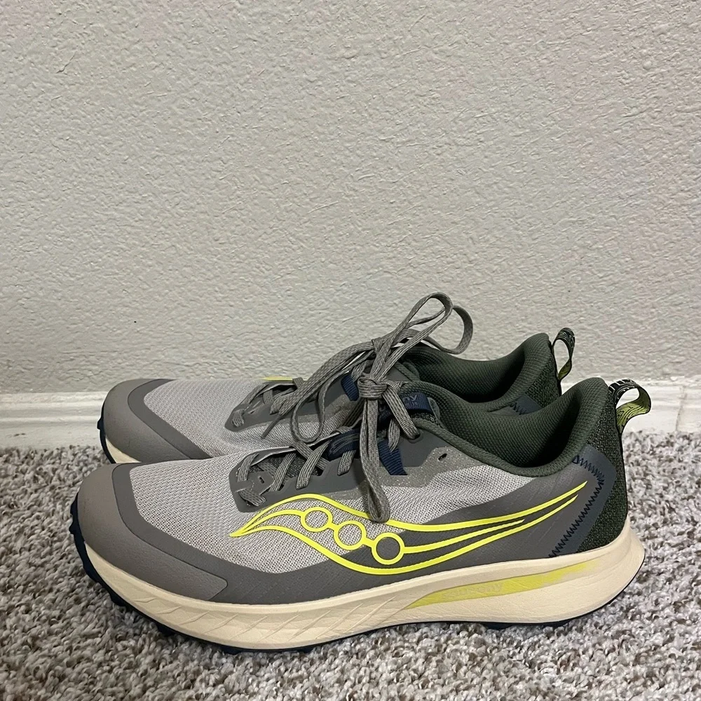 Saucony Peregrine 15 Trail Running Shoes in Ridge/Olivine Men’s Size 13